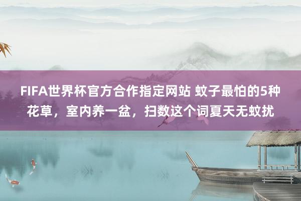 FIFA世界杯官方合作指定网站 蚊子最怕的5种花草，室内养一盆，扫数这个词夏天无蚊扰
