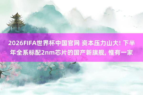 2026FIFA世界杯中国官网 资本压力山大! 下半年全系标配2nm芯片的国产新旗舰， 惟有一家