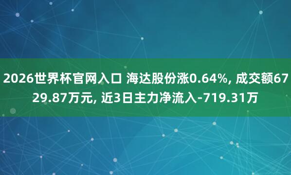 2026世界杯官网入口 海达股份涨0.64%, 成交额6729.87万元, 近3日主力净流入-719.31万