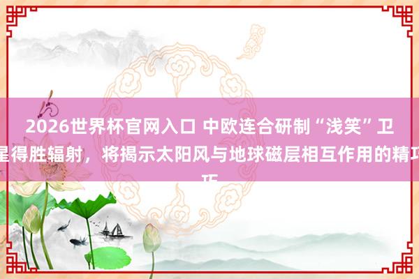 2026世界杯官网入口 中欧连合研制“浅笑”卫星得胜辐射，将揭示太阳风与地球磁层相互作用的精巧