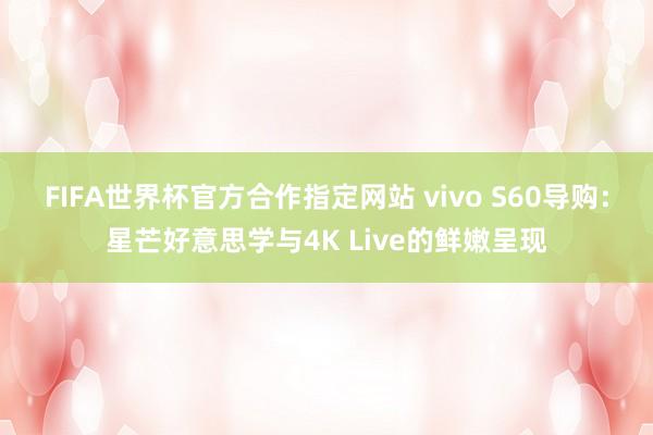 FIFA世界杯官方合作指定网站 vivo S60导购：星芒好意思学与4K Live的鲜嫩呈现